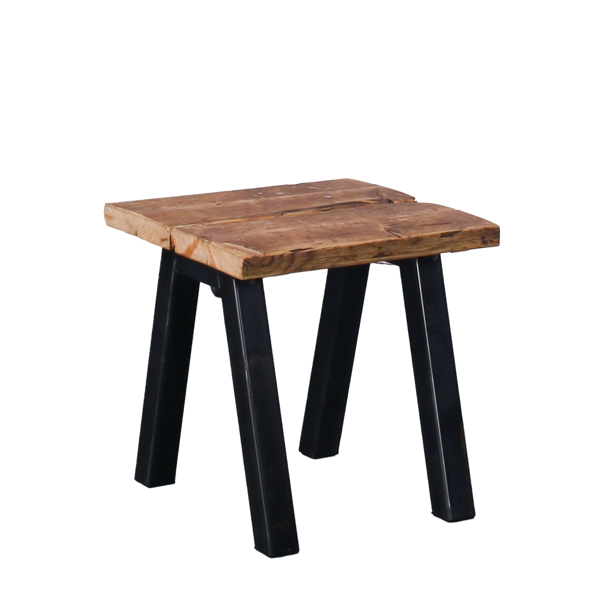 reclaimed scaffold board handmade rustic industrial side table chunk 2 clear oil