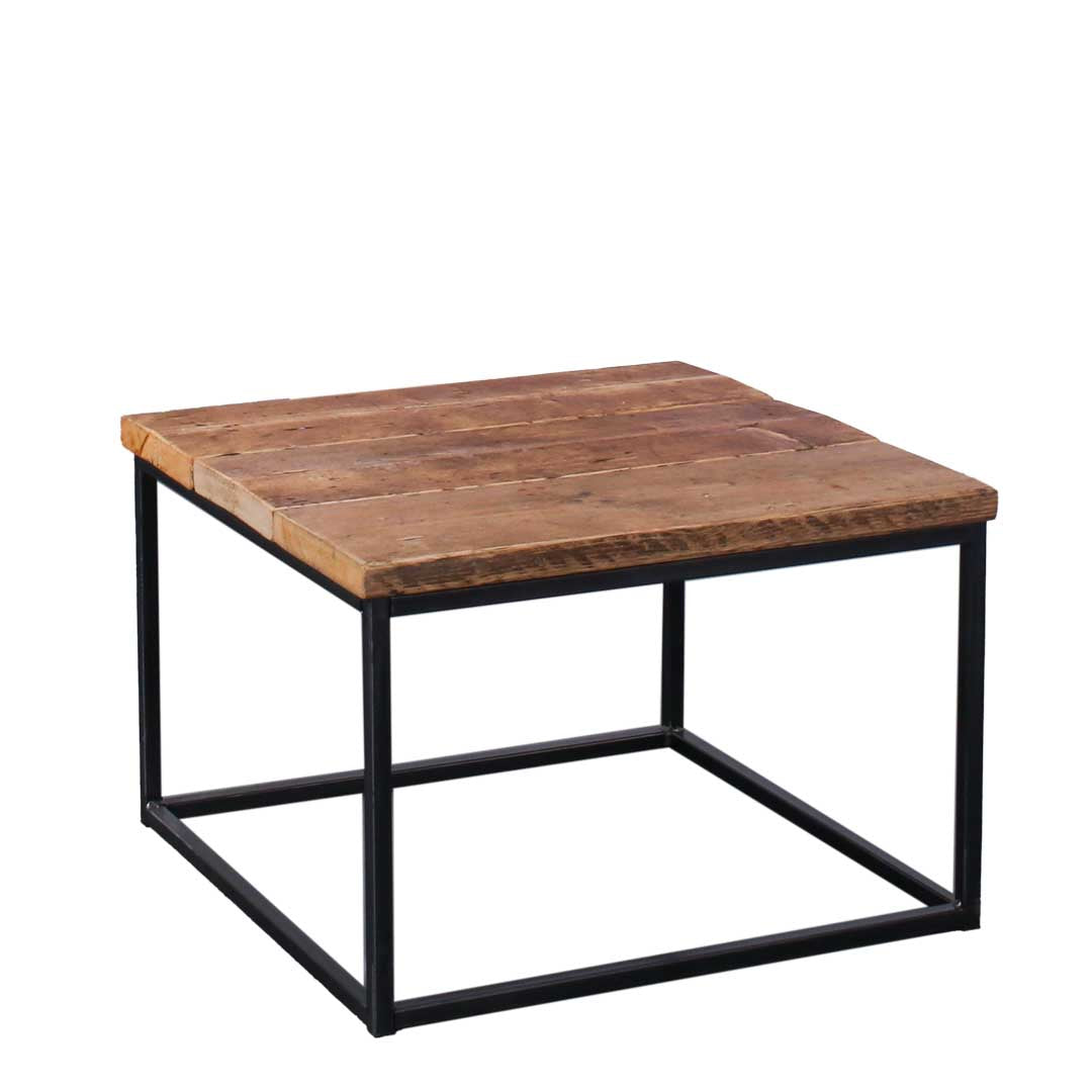 reclaimed scaffold board rustic industrial handmade cube coffee table 2 clear