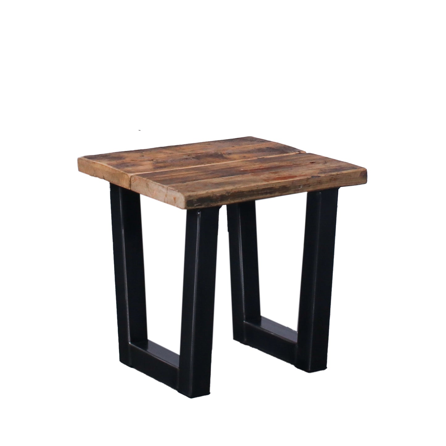 reclaimed scaffold board rustic industrial side table chunk 1 clear oil