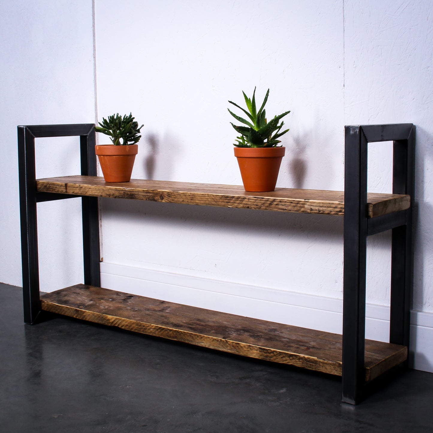 reclaimed scaffold board shelving unit 2 board floor standing