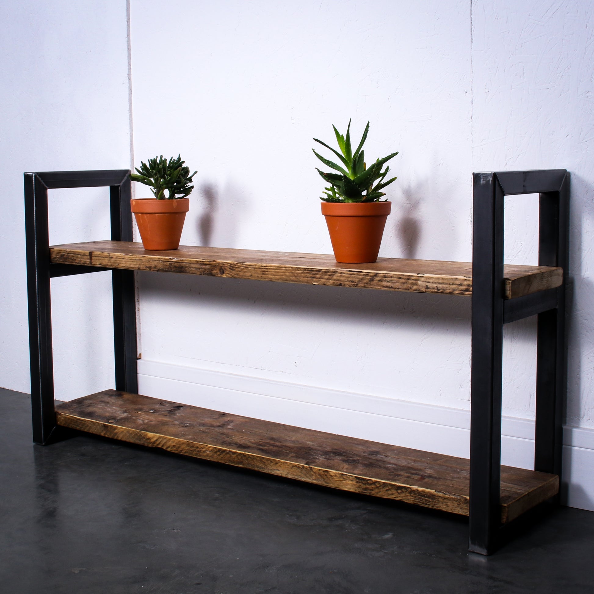 reclaimed scaffold board shelving unit 2 board floor standing