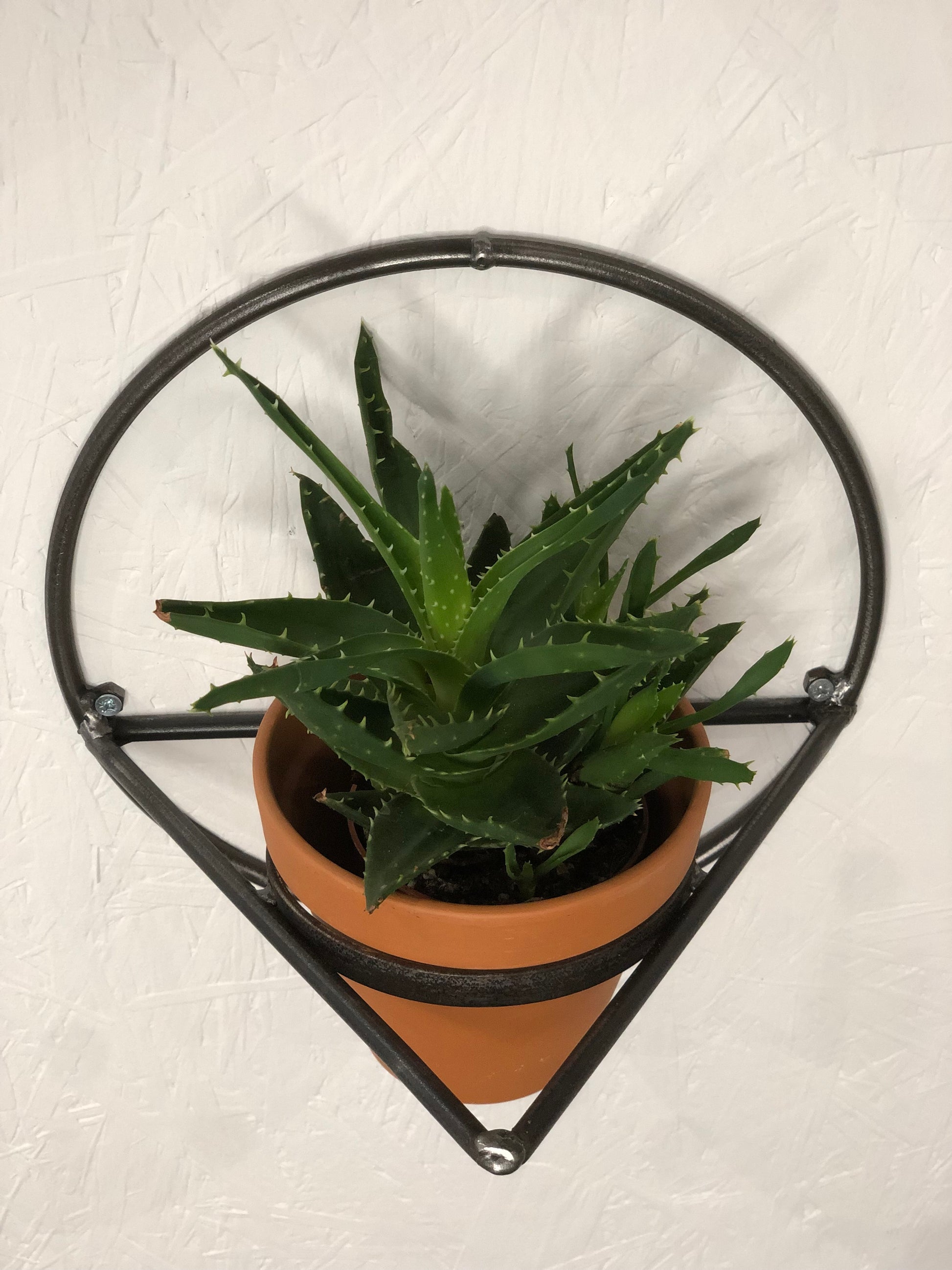 round wall plant pot holder top