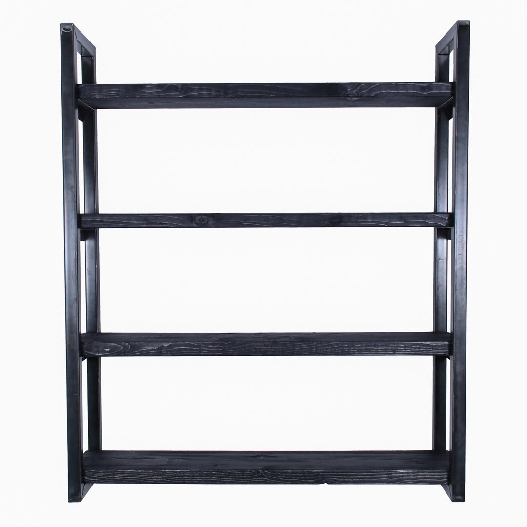 rustic industrial handmade shelving unit 4 board charcoal