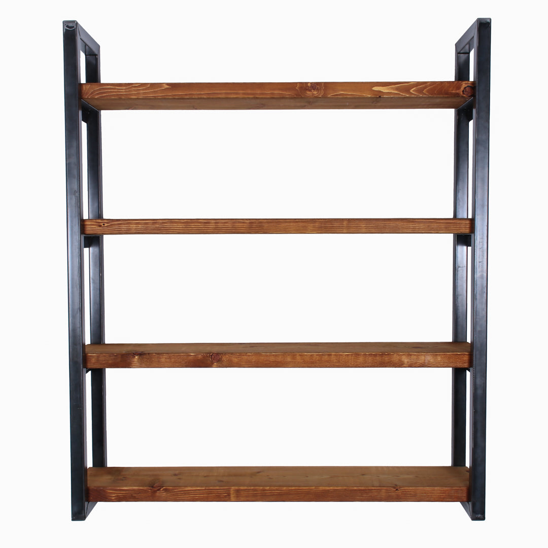 rustic industrial handmade shelving unit 4 board oak