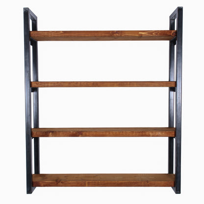 rustic industrial handmade shelving unit 4 board oak