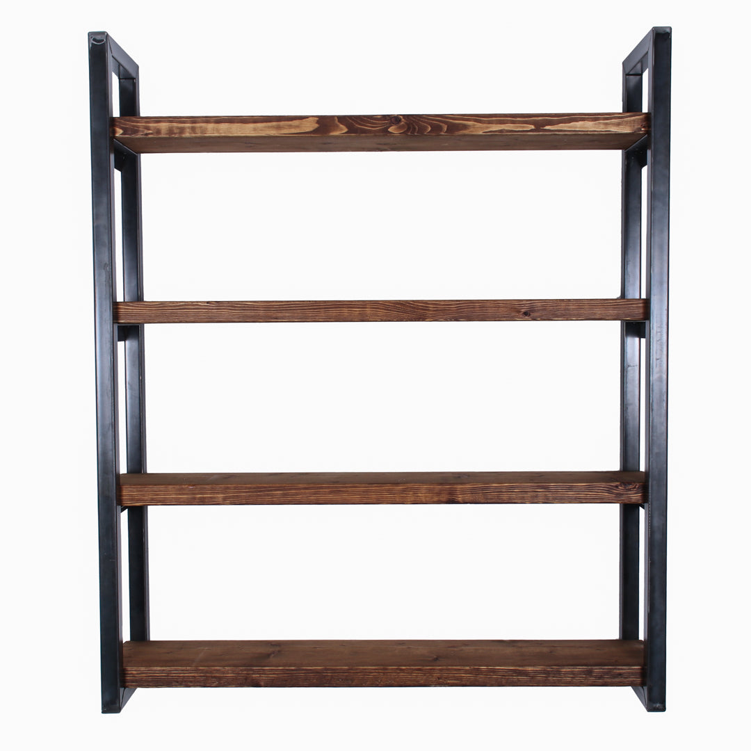 rustic industrial handmade shelving unit 4 board walnut