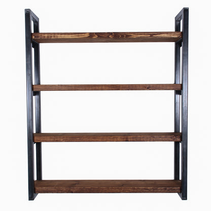 rustic industrial handmade shelving unit 4 board walnut