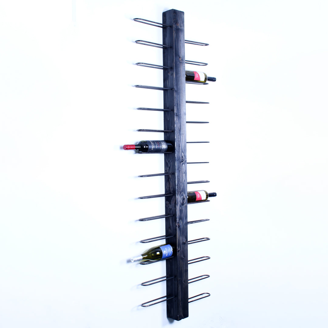 rustic industrial handmade vertical wine rack double sided 2 bottle charcoal