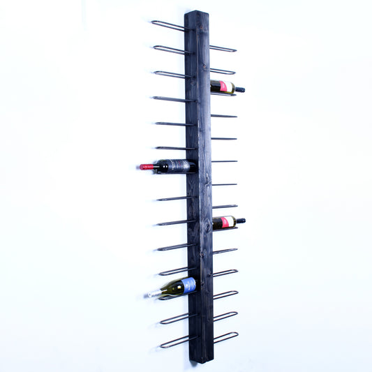rustic industrial handmade vertical wine rack double sided 2 bottle charcoal