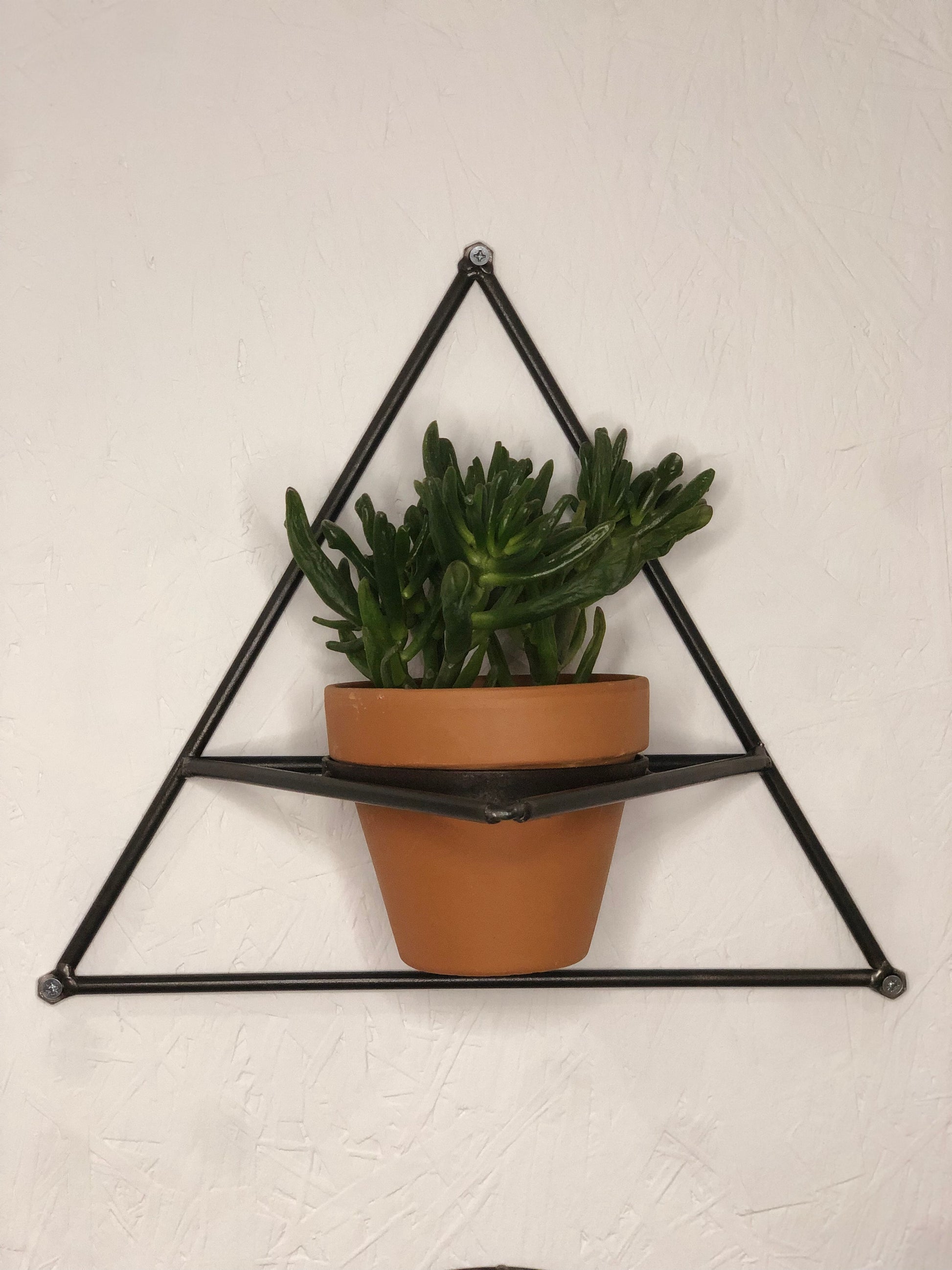 triangular wall plant pot holder front