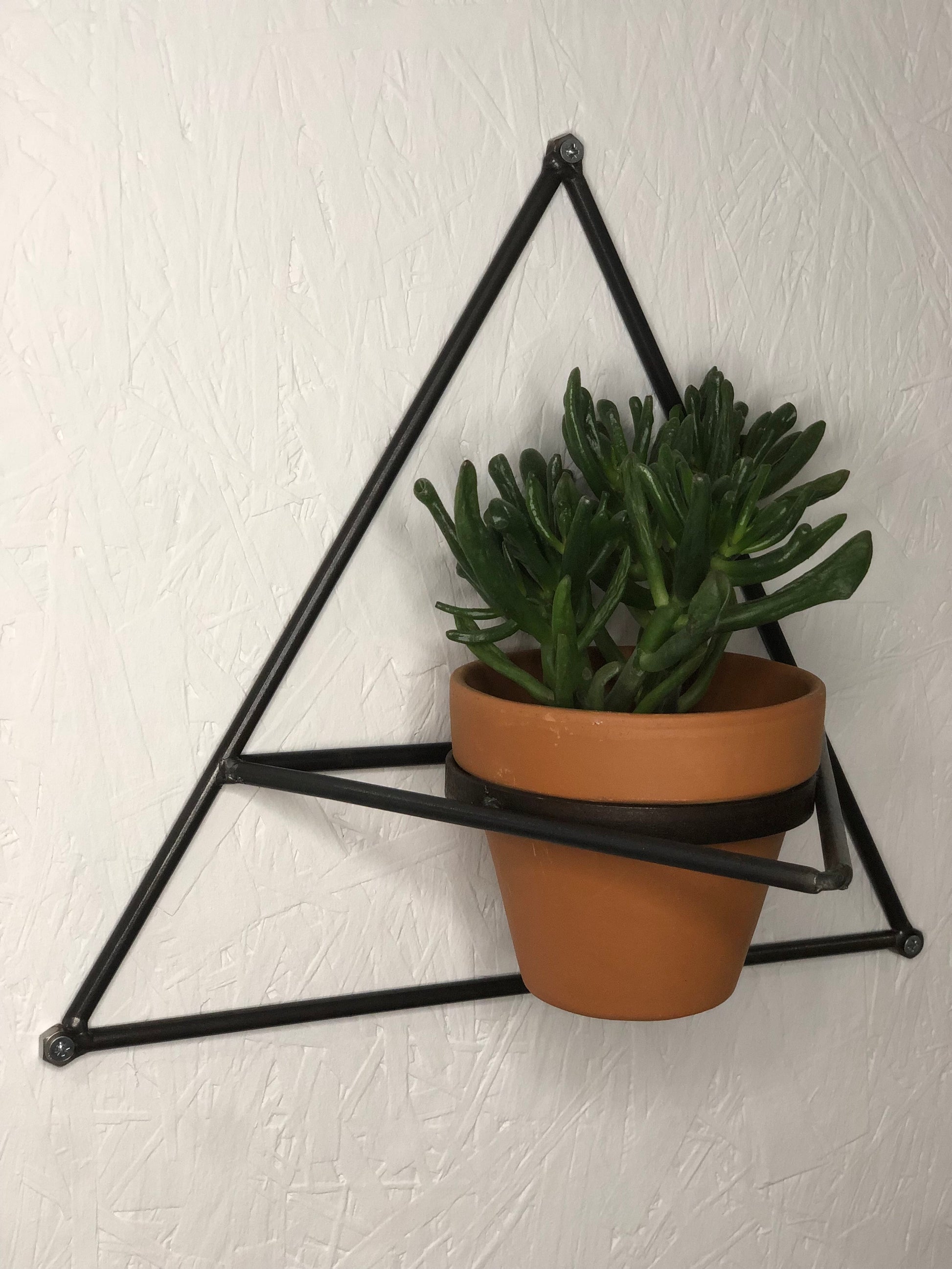 triangular wall plant pot holder left side